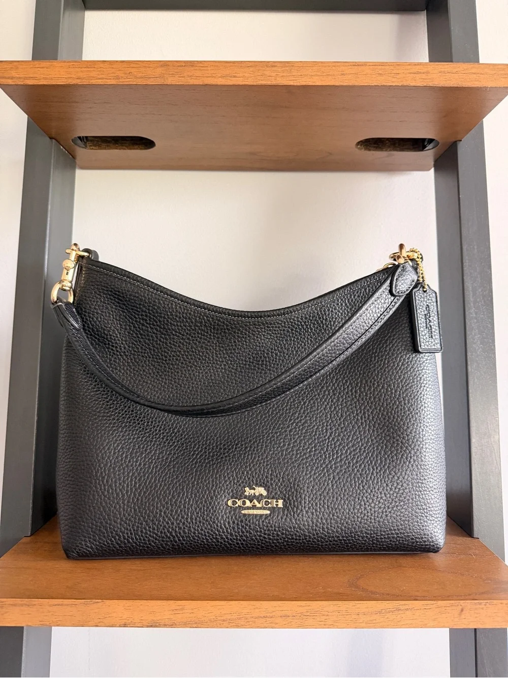 Coach Laurel Shoulder Bag in Black and Gold - NWOT